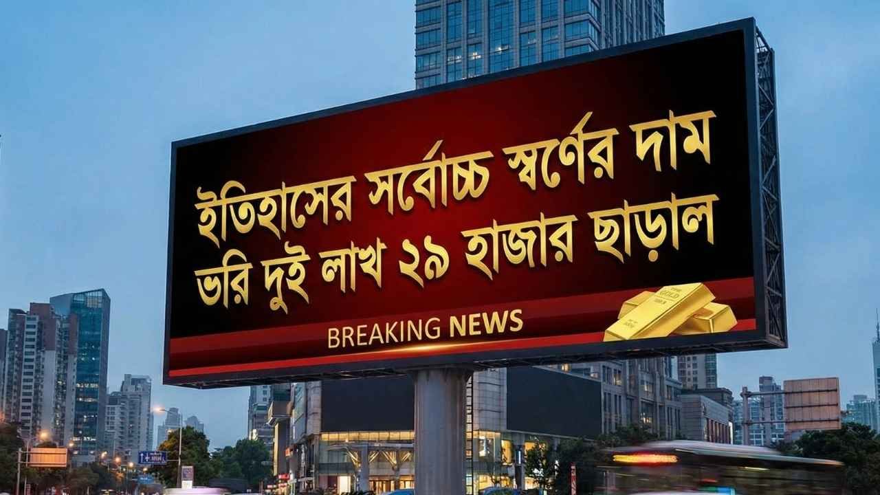 ইতিহাসের সর্বোচ্চ স্বর্ণের দাম ভরি দুই লাখ ২৯ হাজার ছাড়াল