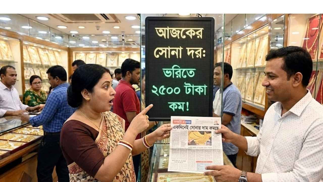 একদিনেই সোনার দাম কমছে ভরিতে আড়াই হাজার টাকা