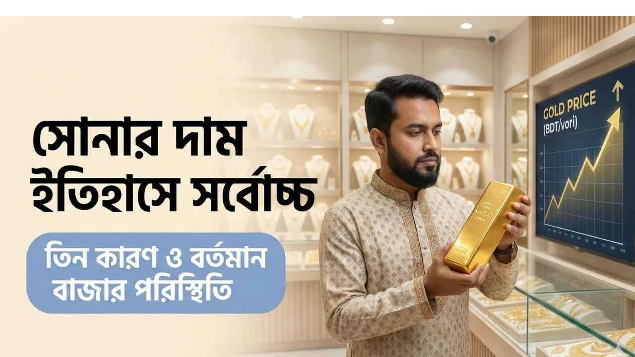 সোনার দাম ইতিহাসে সর্বোচ্চ হওয়ার তিন কারণ ও বর্তমান বাজার পরিস্থিতি