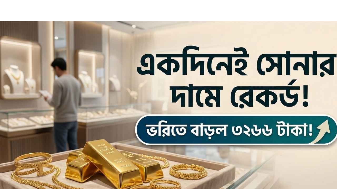 একদিনের ব্যবধানে সোনার দামে রেকর্ড, ভরিতে বাড়ল ৩২৬৬ টাকা