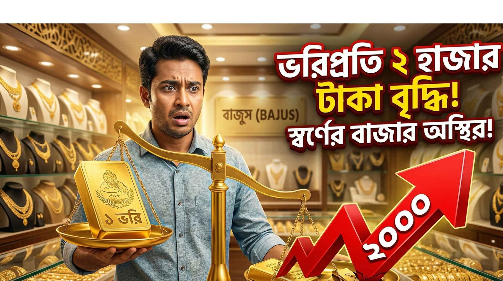 বাজুসের নতুন দামে ভরিপ্রতি সর্বোচ্চ ২ হাজার টাকা বৃদ্ধি