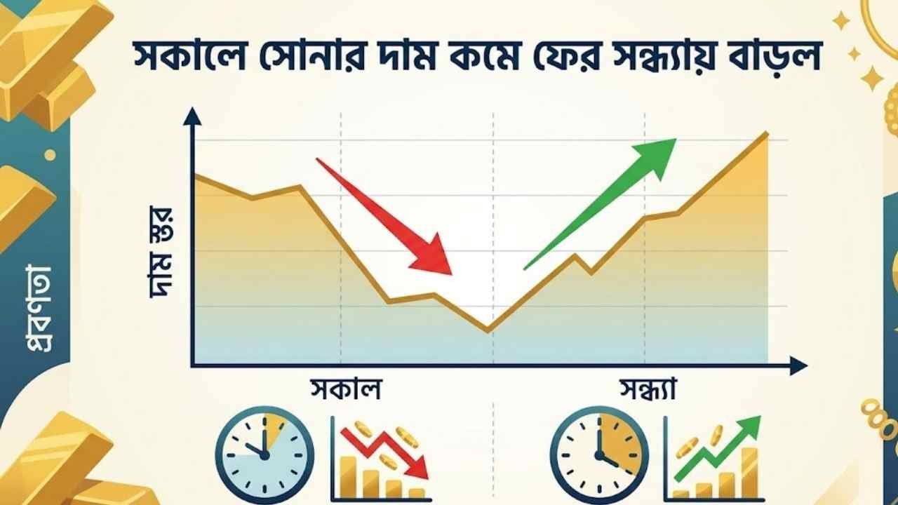 সকালে কমে ফের সন্ধ্যায় বাড়ল সোনার দাম